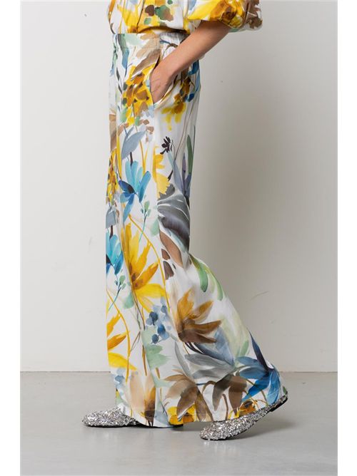 Pantaloni di habotay stampato multicolor KAOS | SP1TZ024/1041